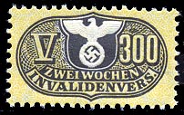 Nazi Disability Insurance Stamp 300pf Revenue